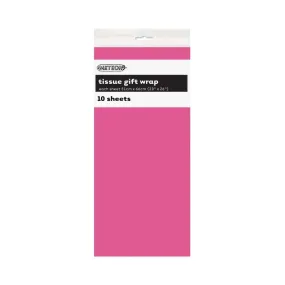 10pk Hot Pink Tissue Gift Wrap Sheets 51x66cm
