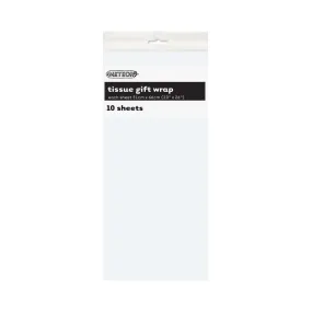 10pk White Tissue Gift Wrap Sheets 51x66cm