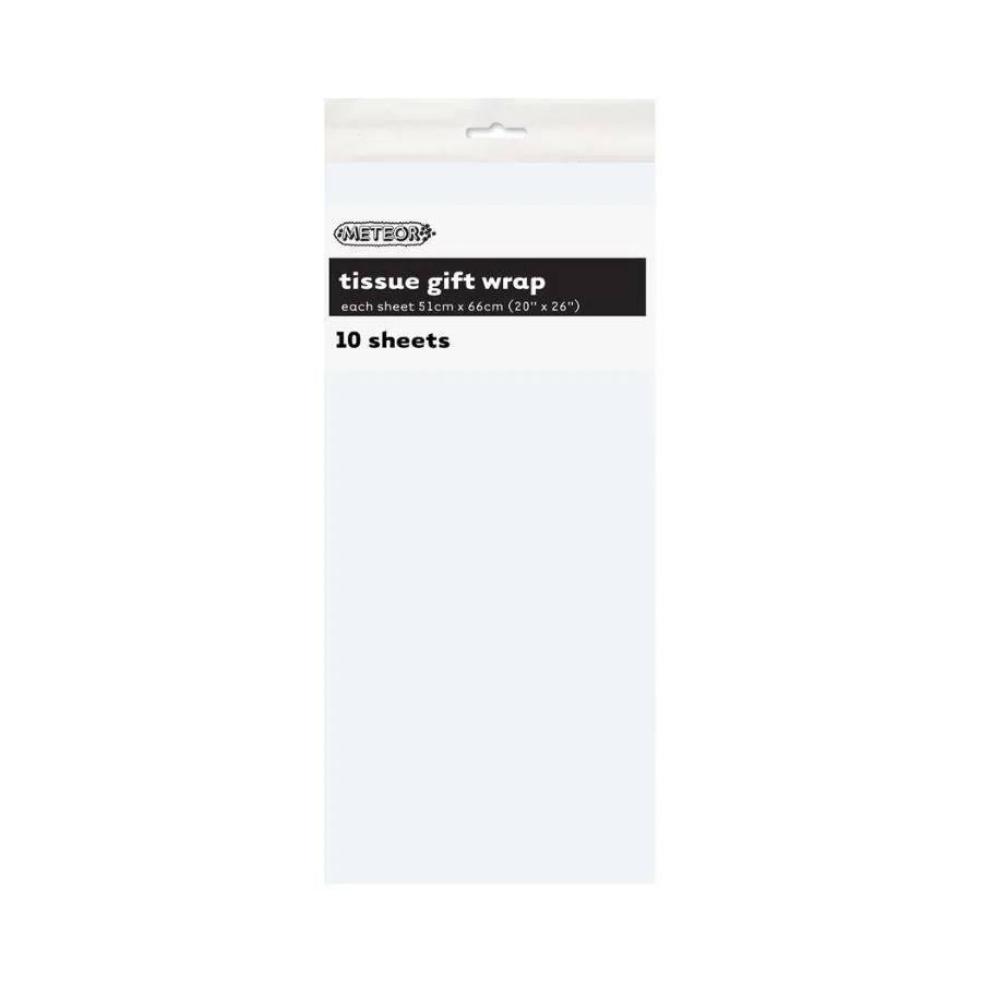 10pk White Tissue Gift Wrap Sheets 51x66cm