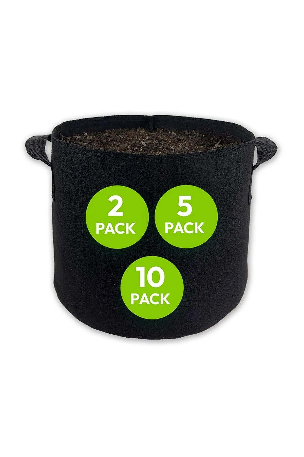 2,5 & 10 Pack Taller Nonwoven Grow Bags for Tomatoes & Other Deep Rooting Plants