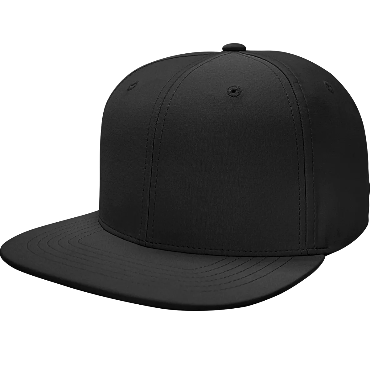 6 Panel Structured Performance Cap with Flat Bill- PR20