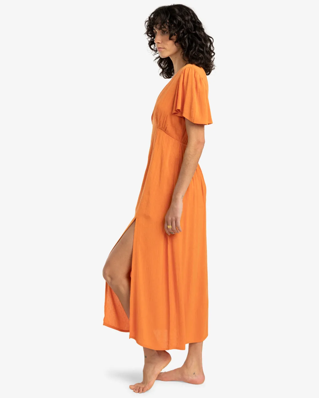 Billabong Womens Jet Set Midi Dress - Dried Mango