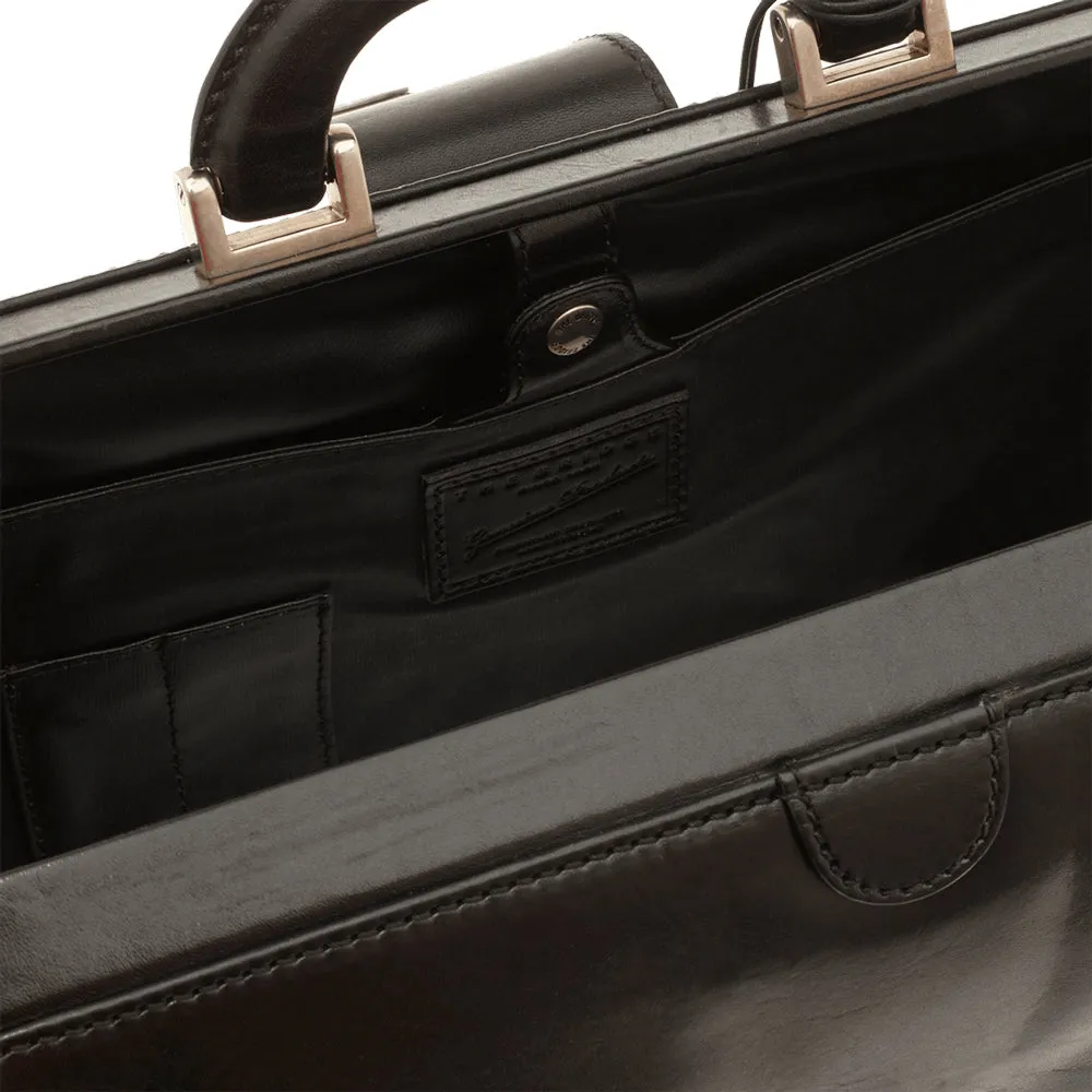 Borsa Medico THE BRIDGE in Pelle Nera linea Story Made in Italy