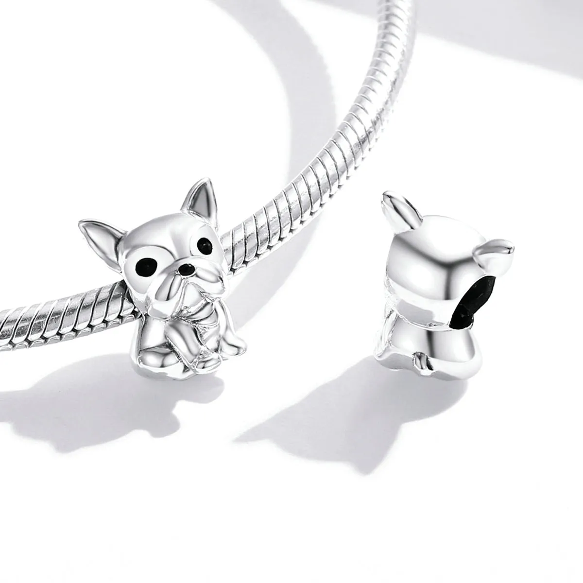Boston Terrier Charm 925 Sterling Silver