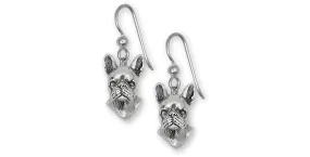 Boston Terrier Jewelry Sterling Silver Handmade Boston Terrier Earrings  BT52X-E