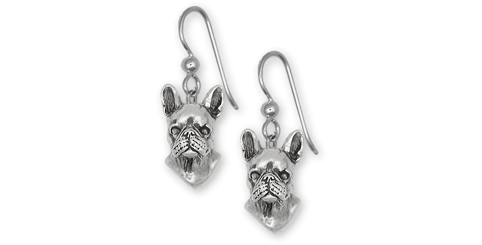 Boston Terrier Jewelry Sterling Silver Handmade Boston Terrier Earrings  BT52X-E