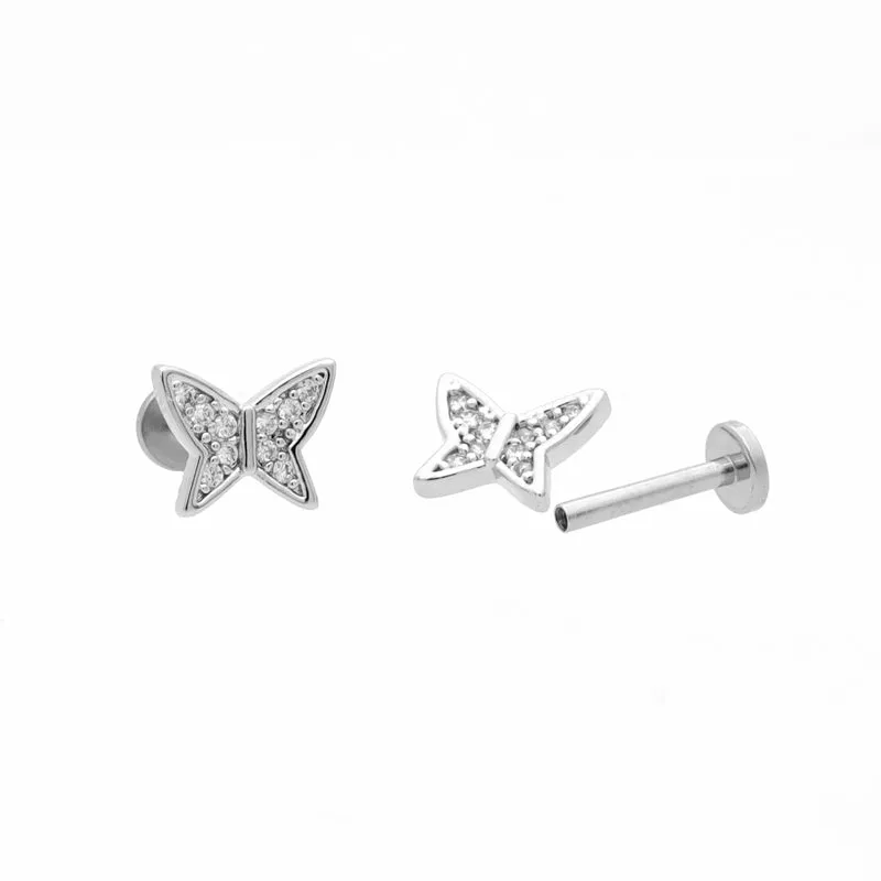 Butterfly Top Internally Threaded Flat Back Stud
