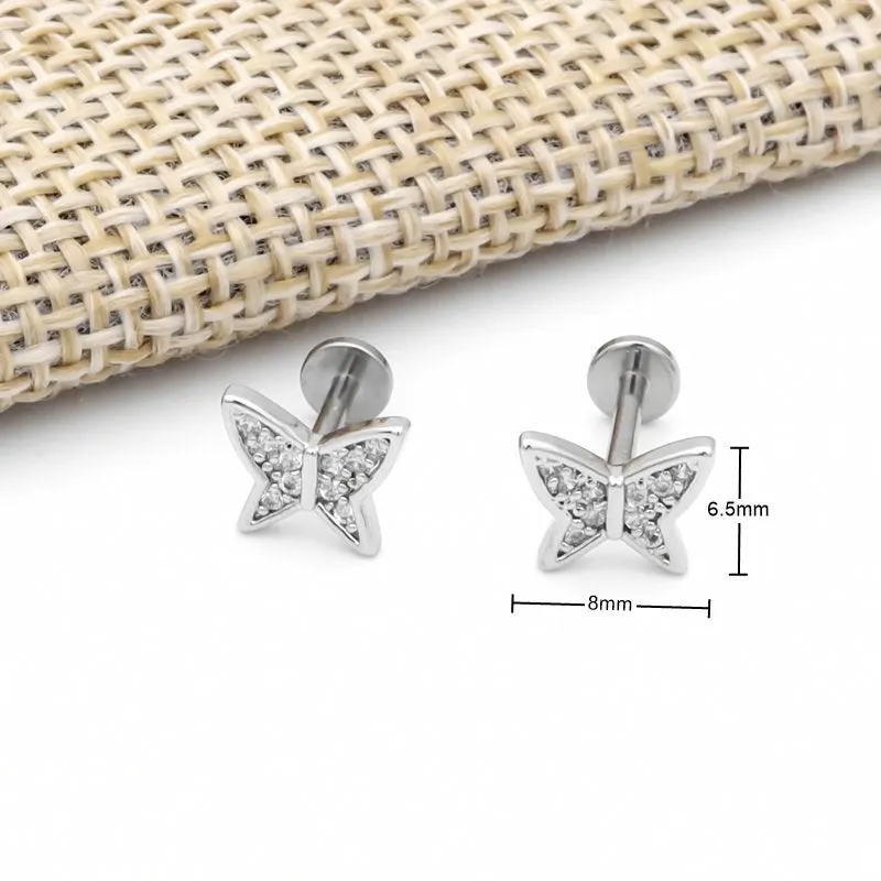 Butterfly Top Internally Threaded Flat Back Stud