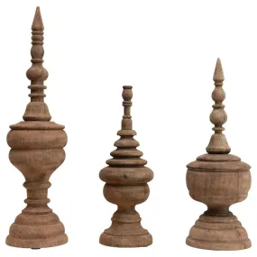CARVED MANGO WOOD FINIAL (MEDIUM)