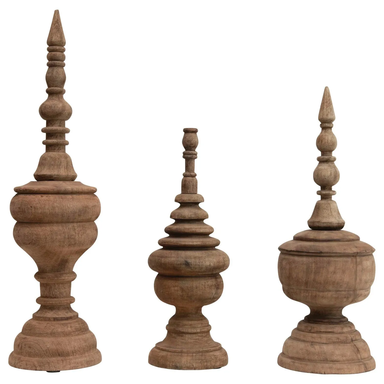 CARVED MANGO WOOD FINIALS (LARGE)