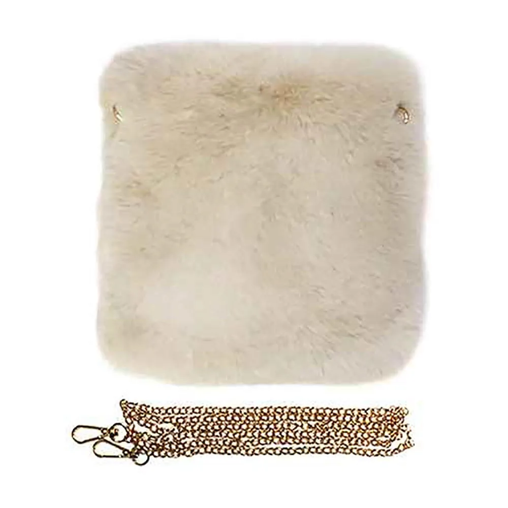 Faux Fur Square Crossbody Bag