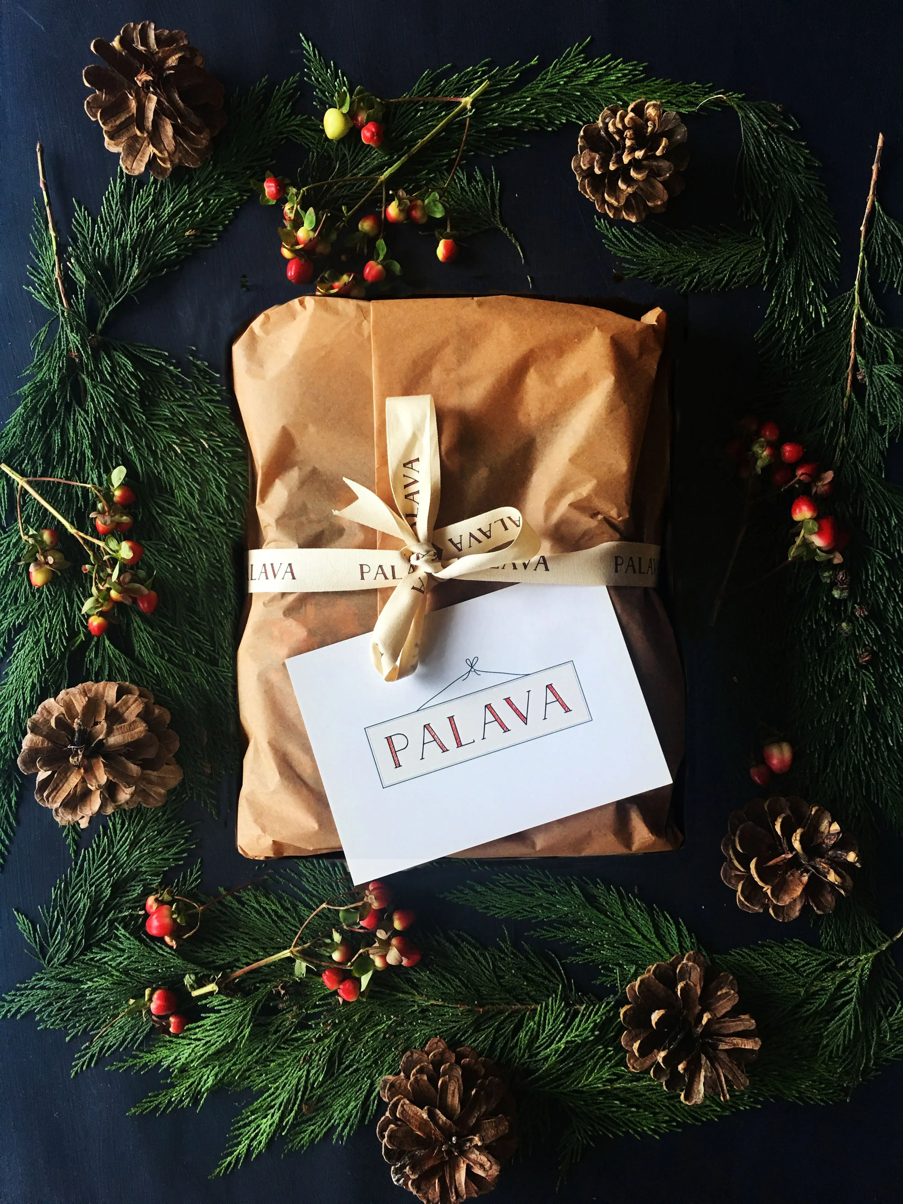 Gift Wrap - Brown Paper, Postcard and Personalised Message