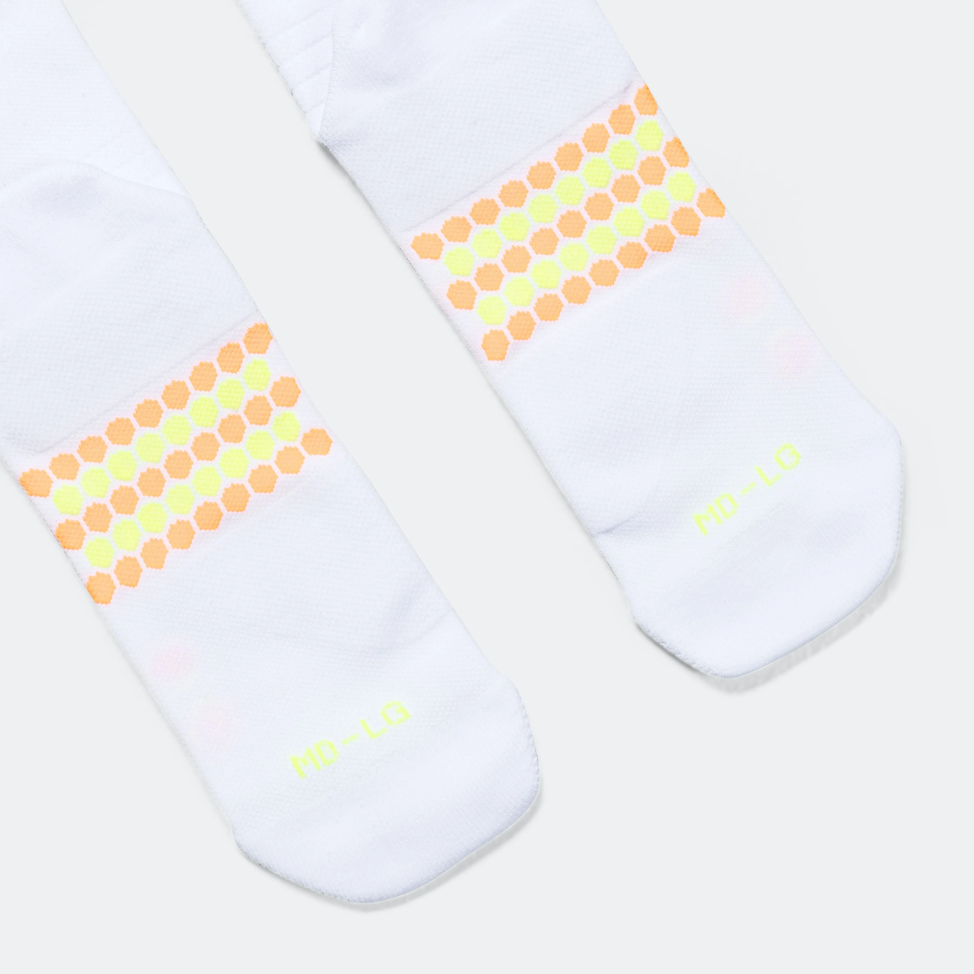 Half Crew Racing Socks - White/Lime/Mango