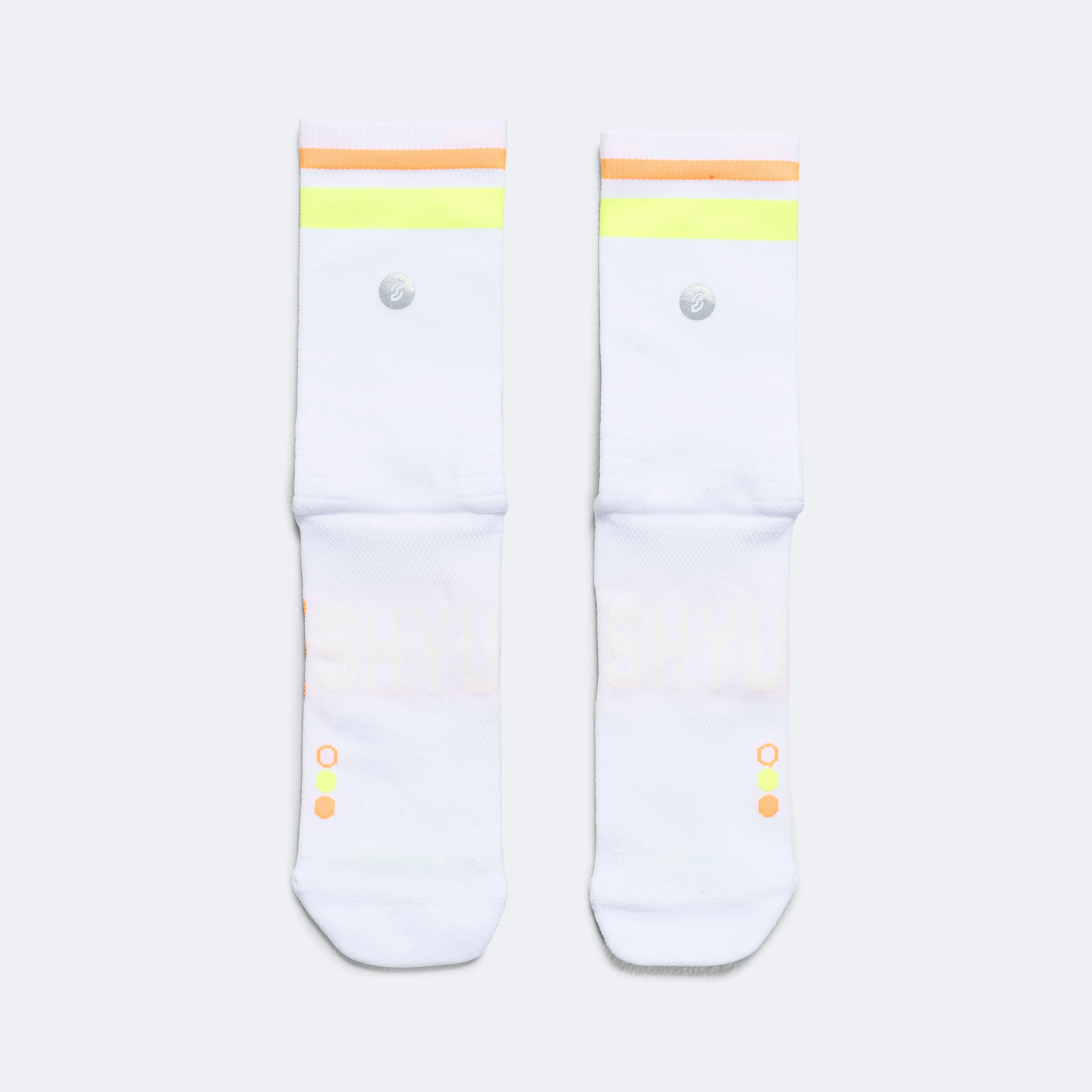 Half Crew Racing Socks - White/Lime/Mango