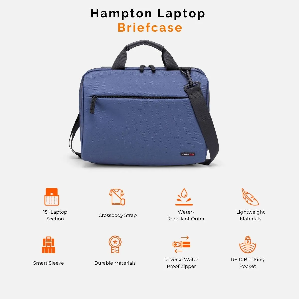 Hampton Slim Laptop Briefcase