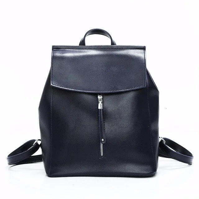Large Capacity Leather School Bag, Rucksack and Backpack