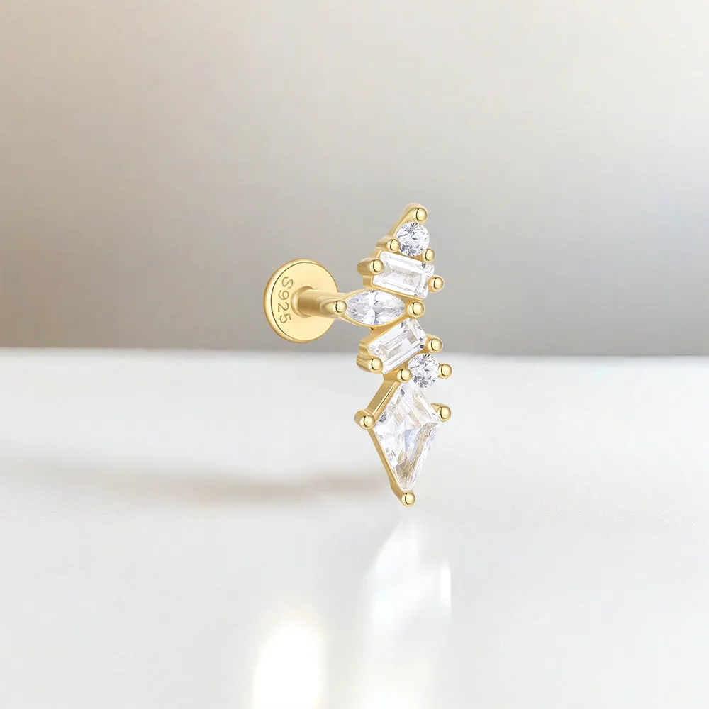 Multishape CZ Diamond Flat Back Earrings