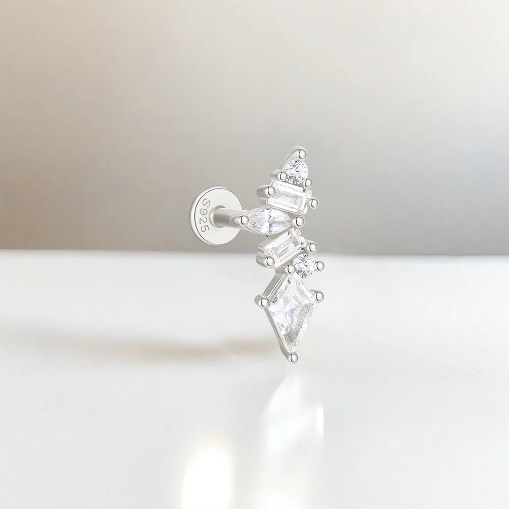 Multishape CZ Diamond Flat Back Earrings
