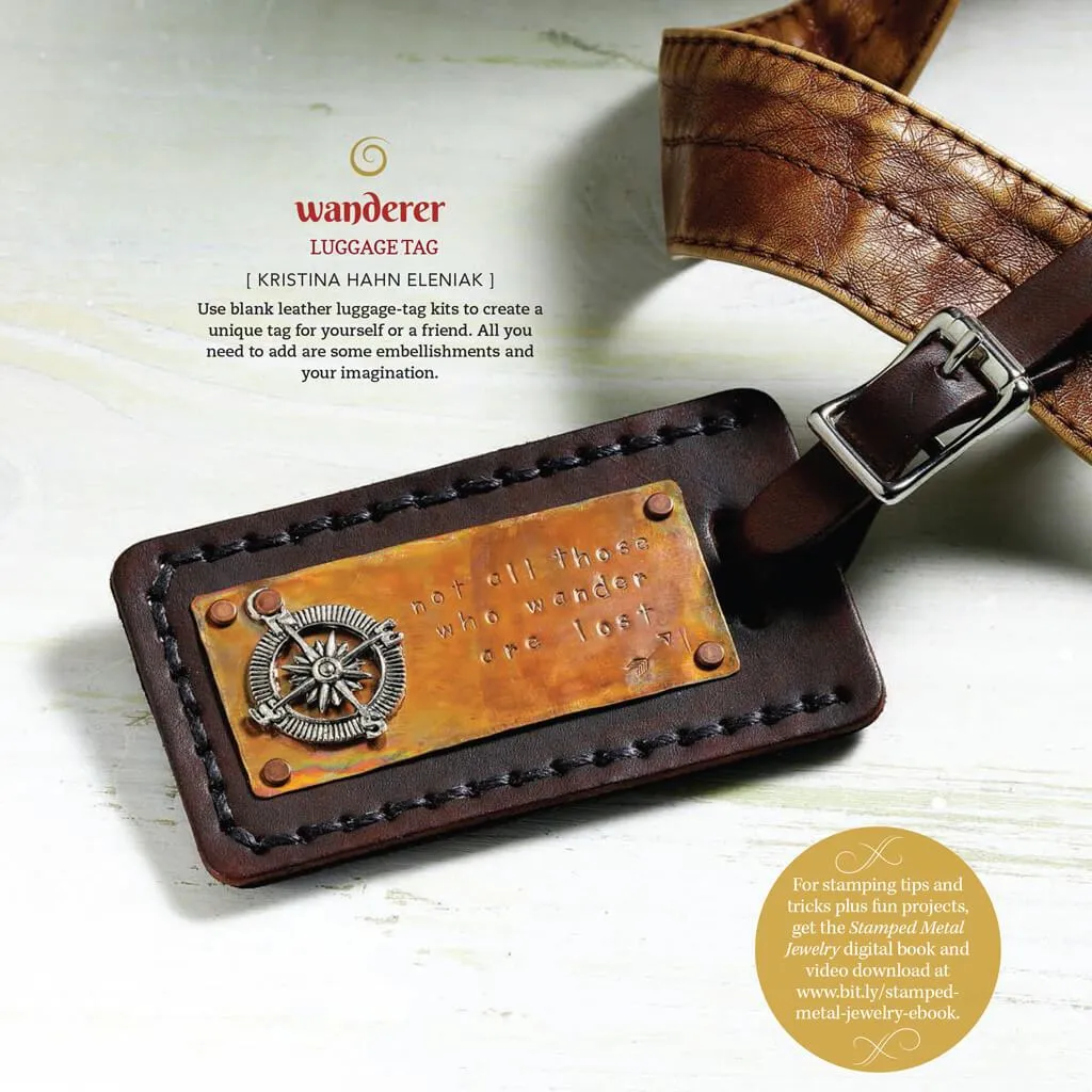 not all those who wander // leather luggage tag