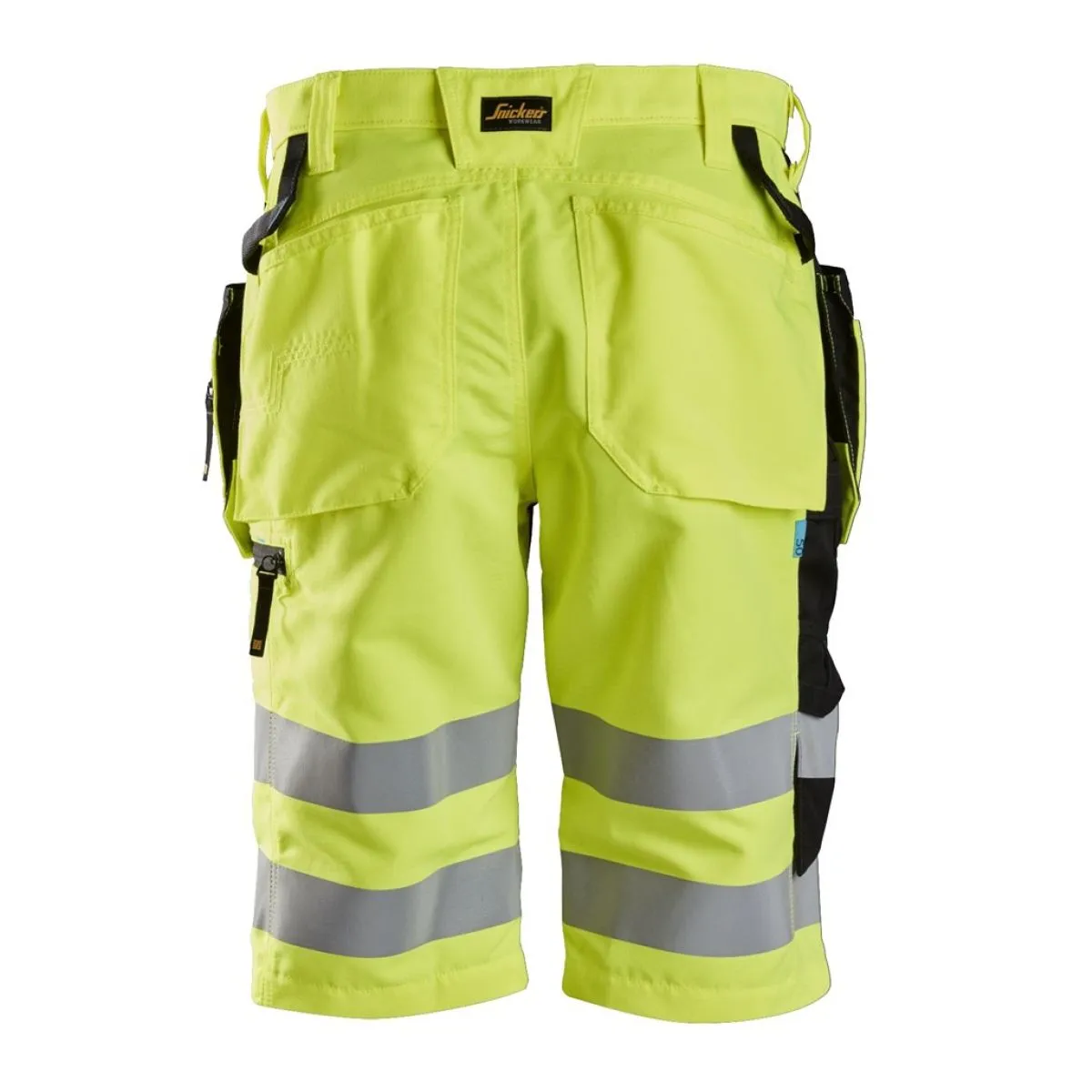 Snickers&#x20;6131&#x20;LiteWork,&#x20;High-Vis&#x20;Shorts&#x2B;&#x20;Holster&#x20;Pockets,&#x20;Class&#x20;1&#x20;-&#x20;High&#x20;Vis&#x20;Orange&#x2F;Black