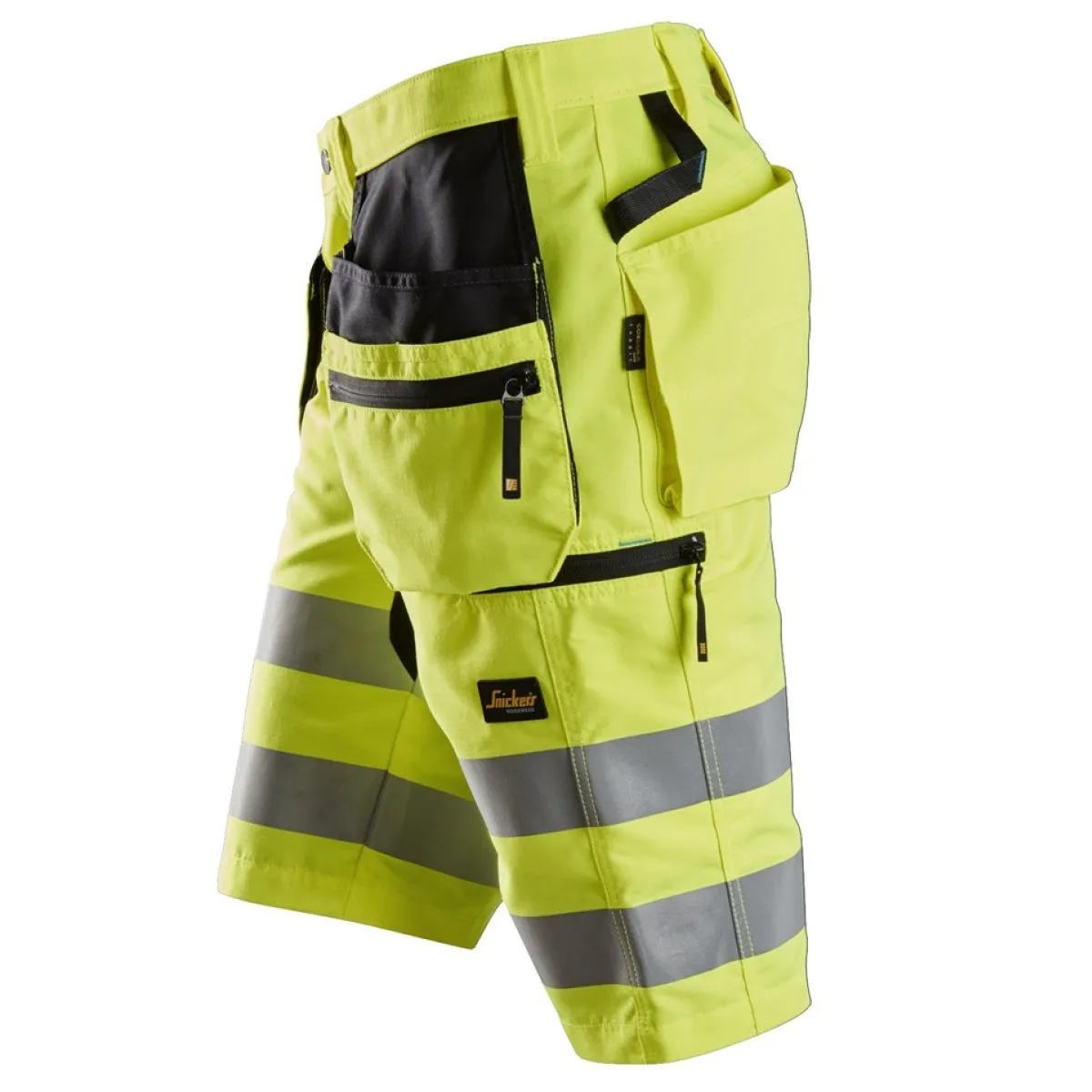 Snickers&#x20;6131&#x20;LiteWork,&#x20;High-Vis&#x20;Shorts&#x2B;&#x20;Holster&#x20;Pockets,&#x20;Class&#x20;1&#x20;-&#x20;High&#x20;Vis&#x20;Orange&#x2F;Black