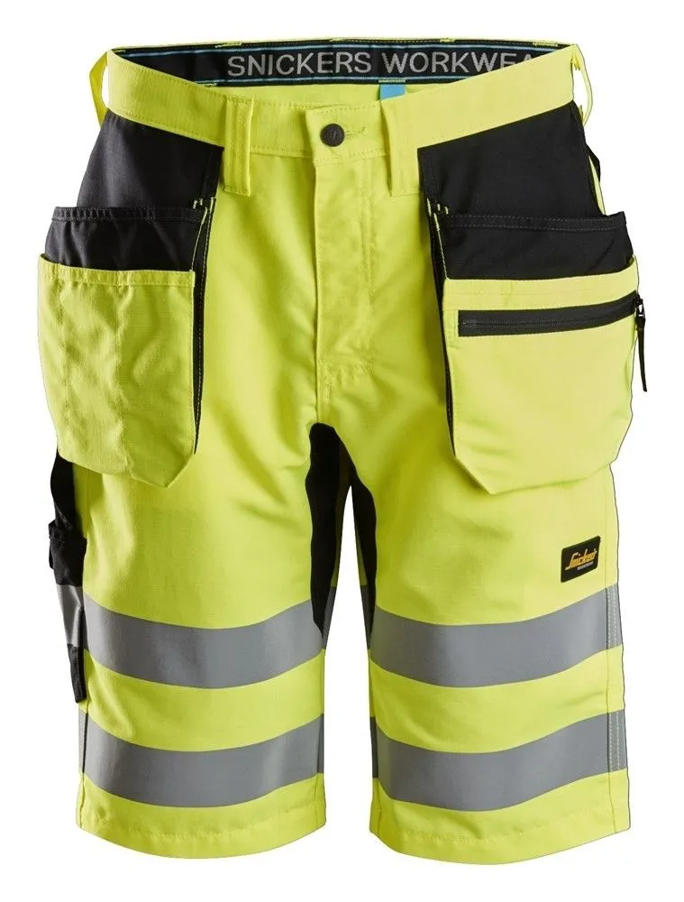 Snickers&#x20;6131&#x20;LiteWork,&#x20;High-Vis&#x20;Shorts&#x2B;&#x20;Holster&#x20;Pockets,&#x20;Class&#x20;1&#x20;-&#x20;High&#x20;Vis&#x20;Orange&#x2F;Black