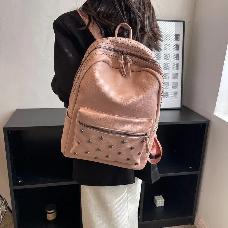 Soft Leather School Bags - Teenager Cool Backpack WV100
