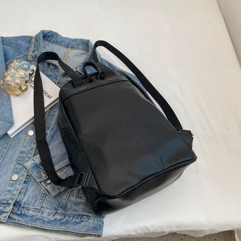Soft Leather School Bags - Teenager Cool Backpack WV100