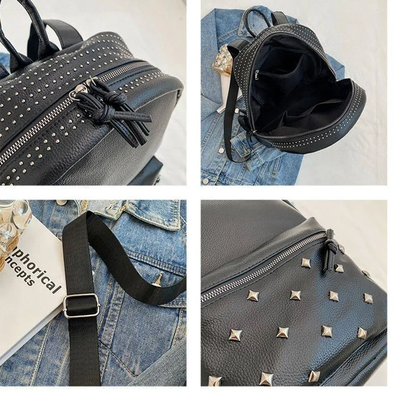 Soft Leather School Bags - Teenager Cool Backpack WV100