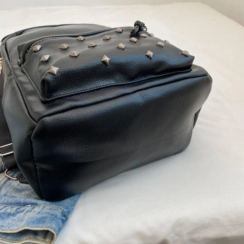 Soft Leather School Bags - Teenager Cool Backpack WV100