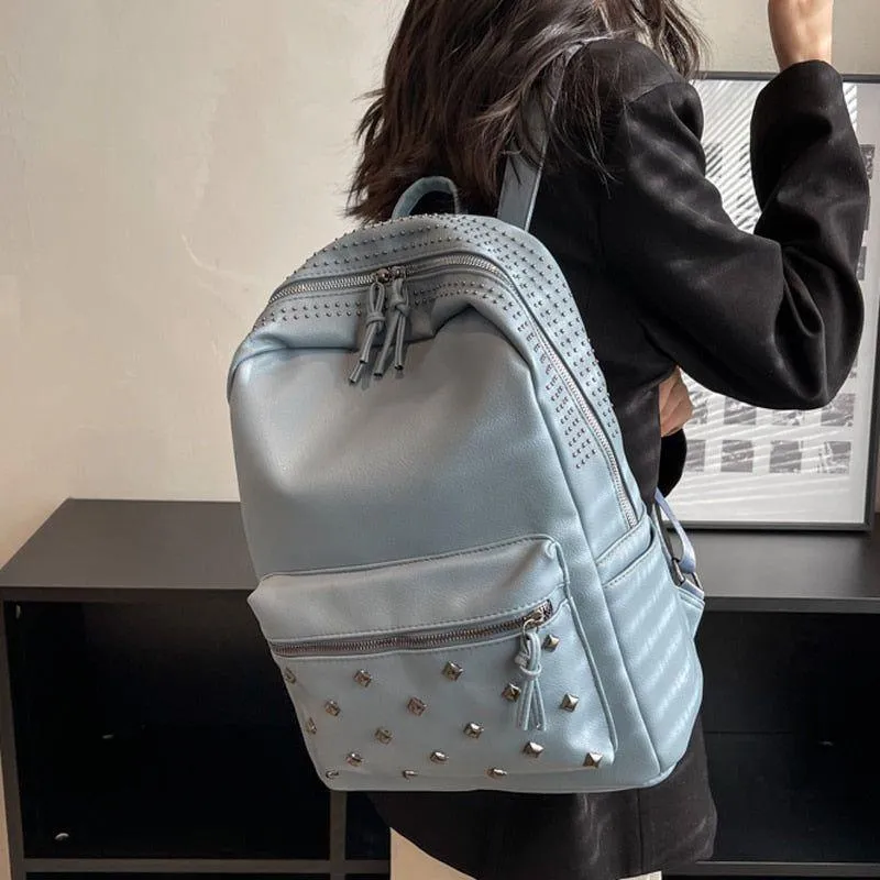 Soft Leather School Bags - Teenager Cool Backpack WV100