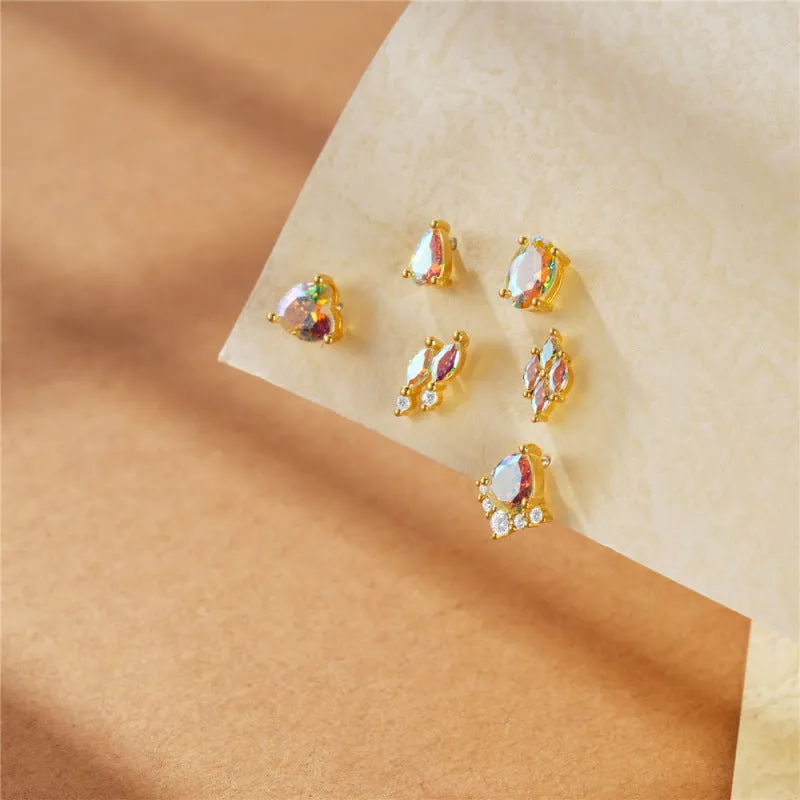 Sparkle Marquise Opal Flat Back Earrings