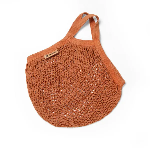 String bag (short handles) - vegetable dyed organic cotton
