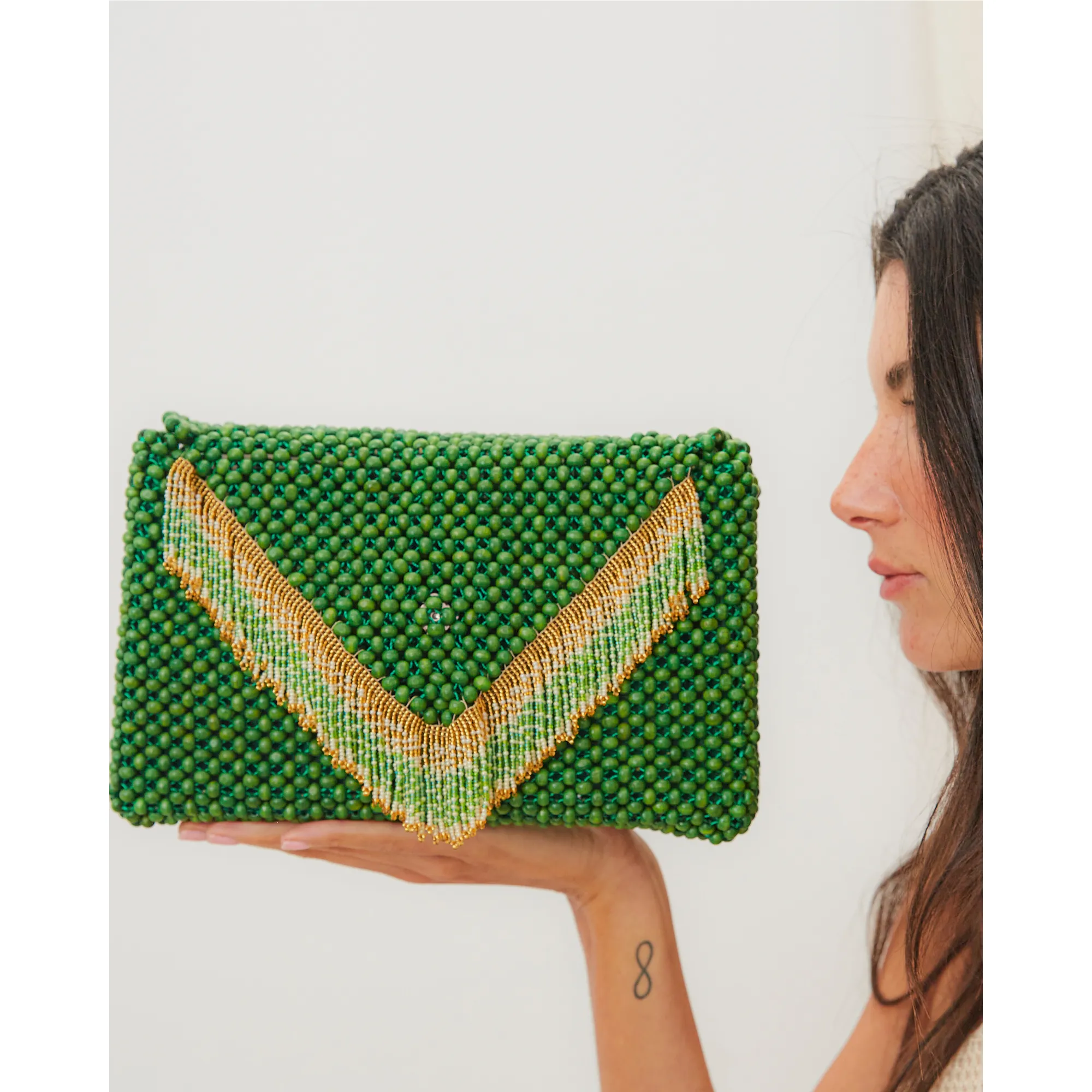 Waterfall Clutch Green